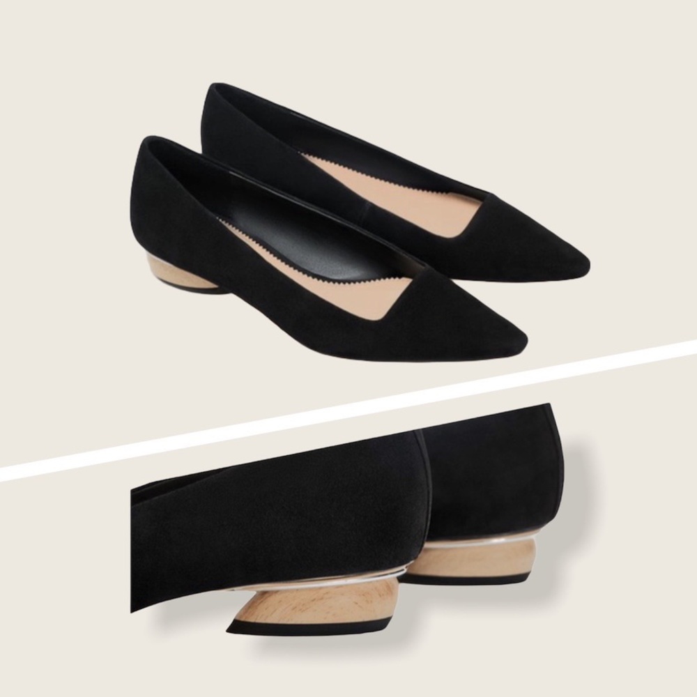 Zara wooden heel flats